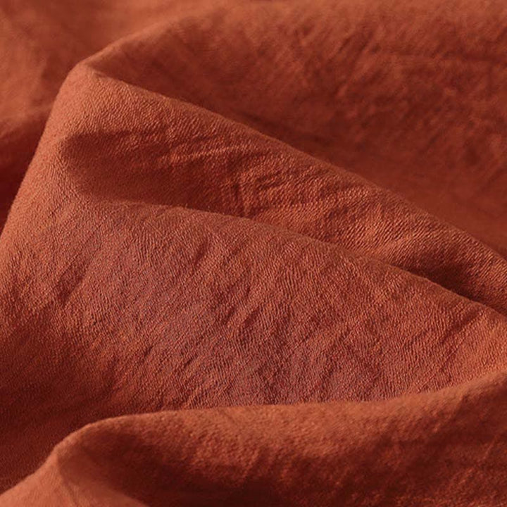 Buddha Stones Koszula damska z krótkim rękawem, haftowana, bawełniana, zapinana na pół guziki - image 4