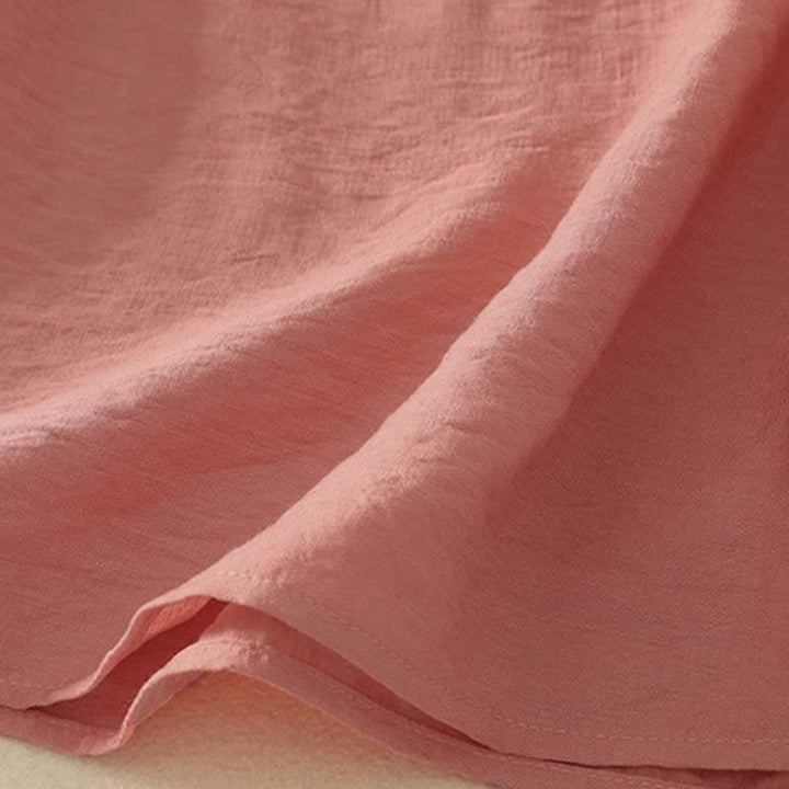 Buddha Stones Koszula damska z krótkim rękawem, haftowana, bawełniana, zapinana na pół guziki - image 13