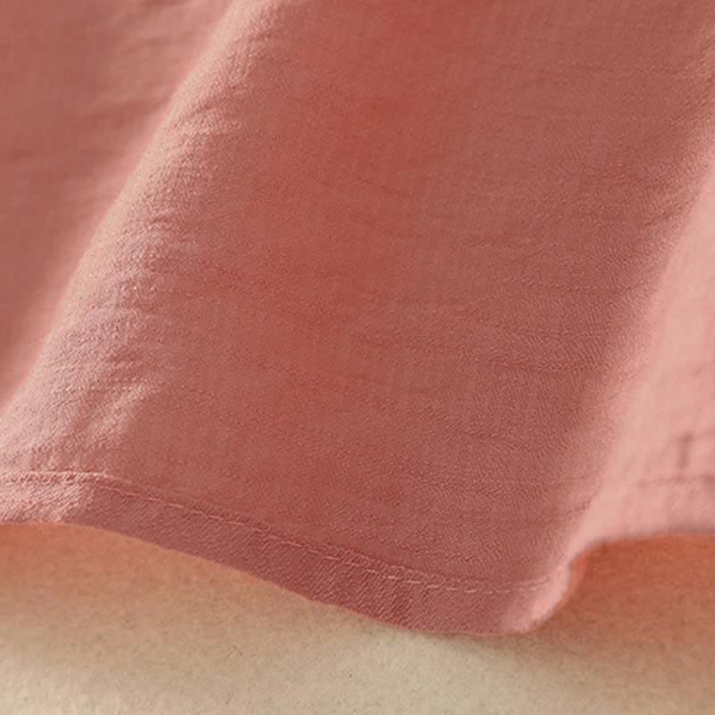 Buddha Stones Koszula damska z krótkim rękawem, haftowana, bawełniana, zapinana na pół guziki - image 12