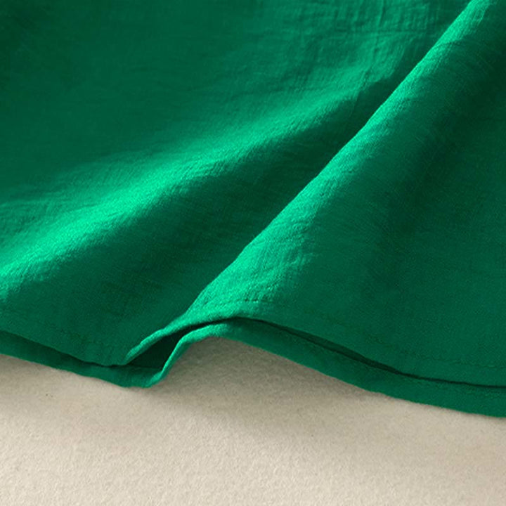 Buddha Stones Koszula damska z krótkim rękawem, haftowana, bawełniana, zapinana na pół guziki - image 18