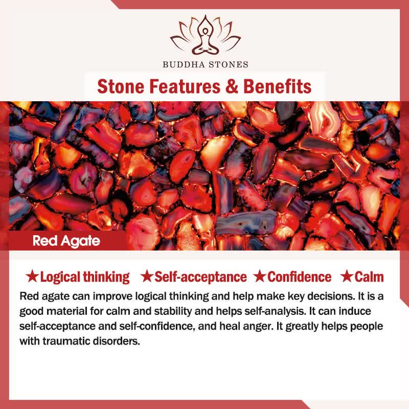 Buddha Stones Bransoletka na szczęście z zielonego szpinaku i czerwonego agatu hetian - image 6
