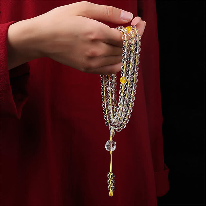 Buddha Stones Liuli Lotus 108 okrągłych koralików Enlightenment Mala - image 11