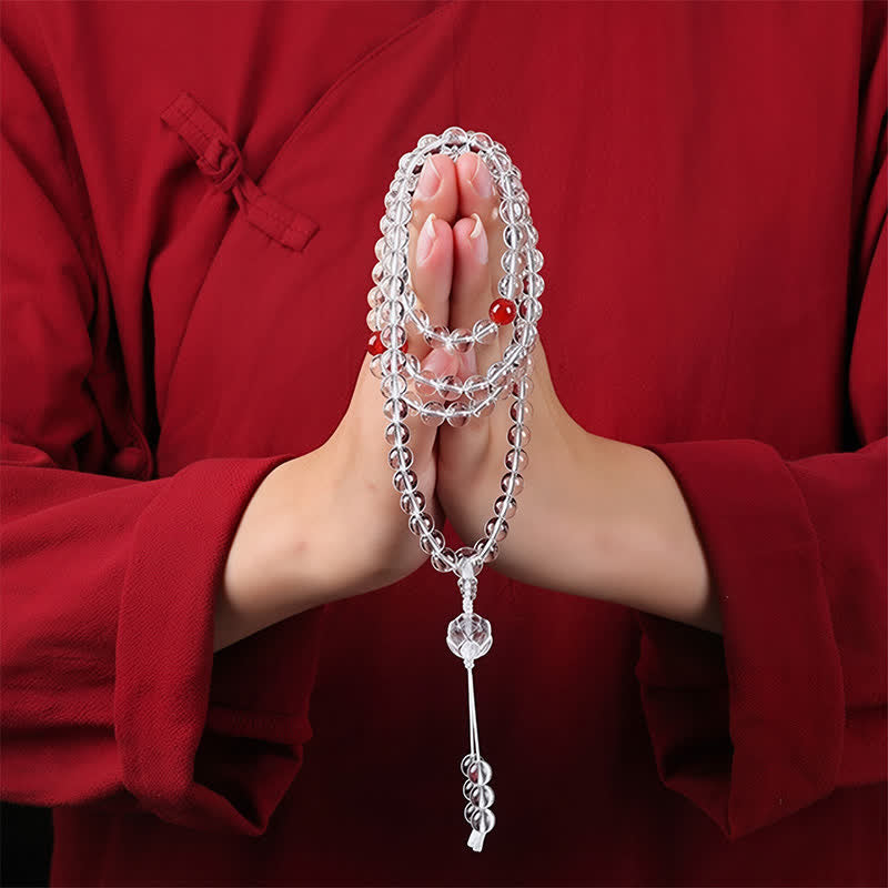 Buddha Stones Liuli Lotus 108 okrągłych koralików Enlightenment Mala - image 4