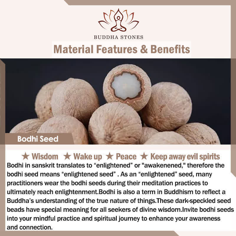 Buddha Stones Biała bransoletka Bodhi Seed Yin Yang Peace - image 4