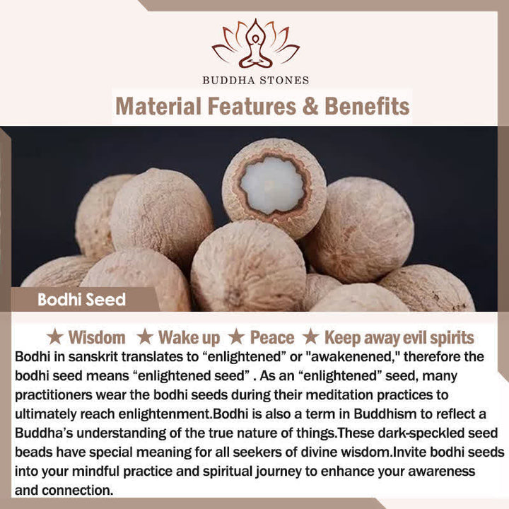 Buddha Stones Biała bransoletka Bodhi Seed Yin Yang Peace - image 4