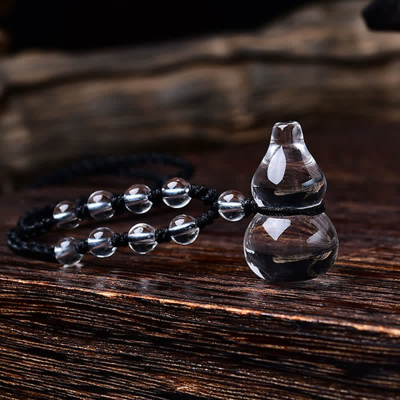 Buddha Stones Naszyjnik z koralików ochronnych z naturalnego, przezroczystego kwarcu - image 3