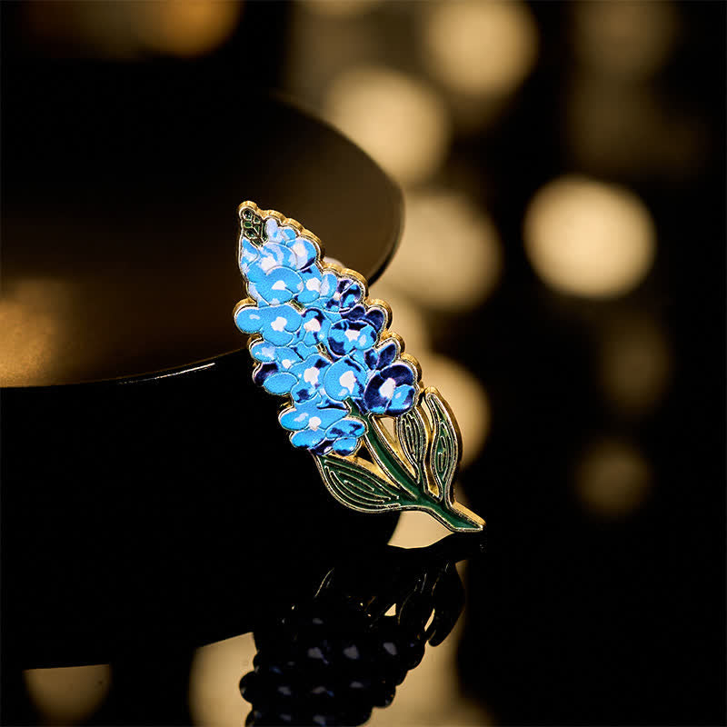 Buddha Stones Broszka z miedzi, niezapominajka, mak, konwalia, hortensja, łubin - Łubin 1,4*3,5cm - image 17