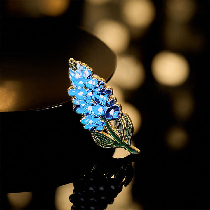 Buddha Stones Broszka z miedzi, niezapominajka, mak, konwalia, hortensja, łubin - Łubin 1,4*3,5cm - image 17