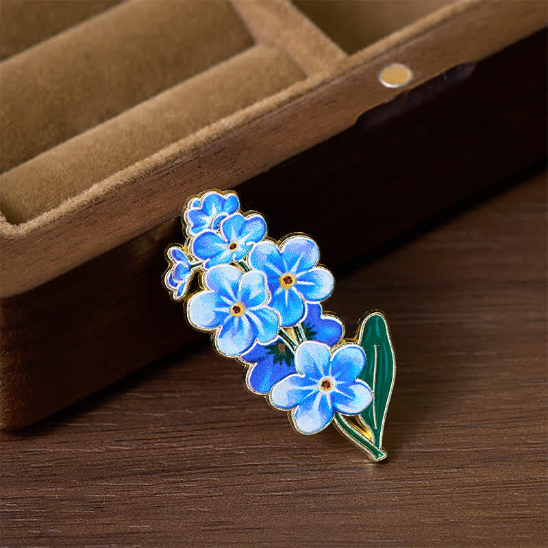 Buddha Stones Broszka z miedzi, niezapominajka, mak, konwalia, hortensja, łubin - image 1