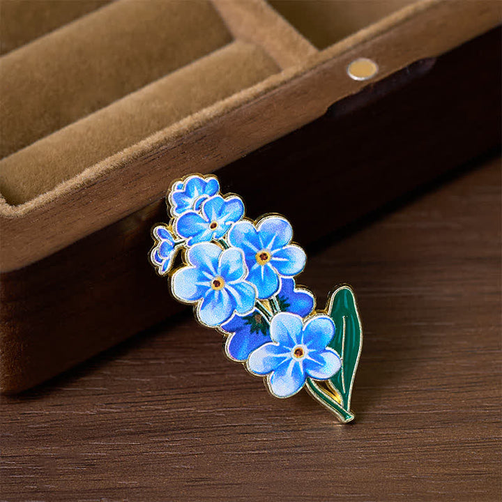 Buddha Stones Broszka z miedzi, niezapominajka, mak, konwalia, hortensja, łubin - image 1