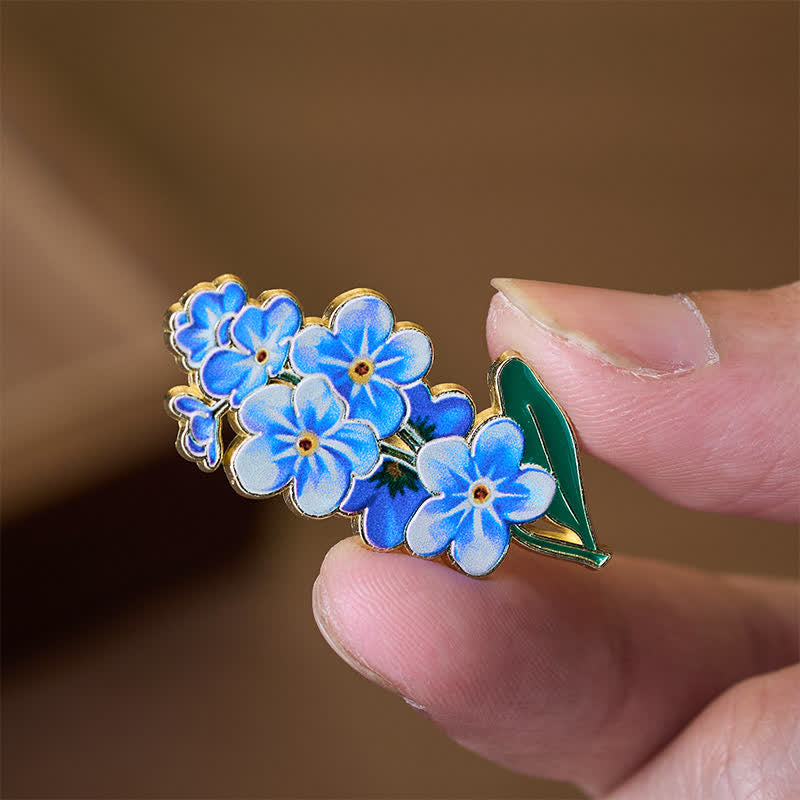 Buddha Stones Broszka z miedzi, niezapominajka, mak, konwalia, hortensja, łubin - image 2