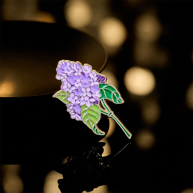 Buddha Stones Broszka z miedzi, niezapominajka, mak, konwalia, hortensja, łubin - Hortensja 2*3,8 cm - image 12