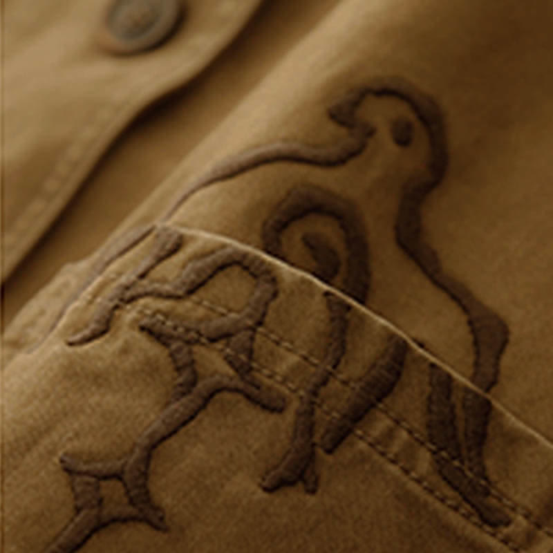 Buddha Stones Wiosenna, bawełniana kamizelka damska z dekoltem w serek, bez rękawów i kieszeniami, z haftem ptaków i twillu w stylu vintage - image 6