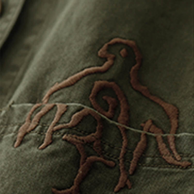 Buddha Stones Wiosenna, bawełniana kamizelka damska z dekoltem w serek, bez rękawów i kieszeniami, z haftem ptaków i twillu w stylu vintage - image 19