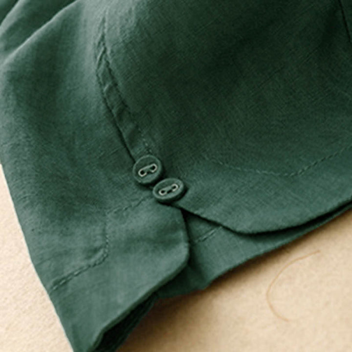 Buddha Stones Letnie lniane spodnie damskie zwężane z kieszeniami - image 4