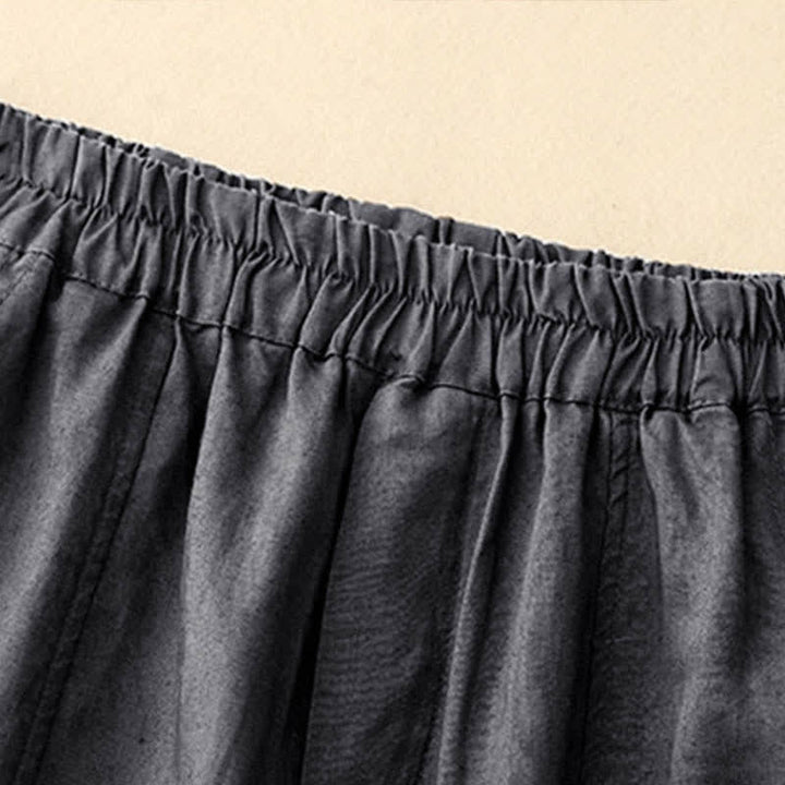 Buddha Stones Letnie lniane spodnie damskie zwężane z kieszeniami - image 20