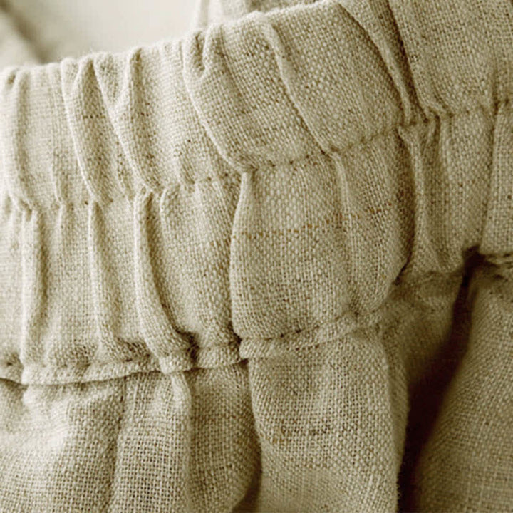 Buddha Stones Letnie lniane spodnie damskie zwężane z kieszeniami - image 14