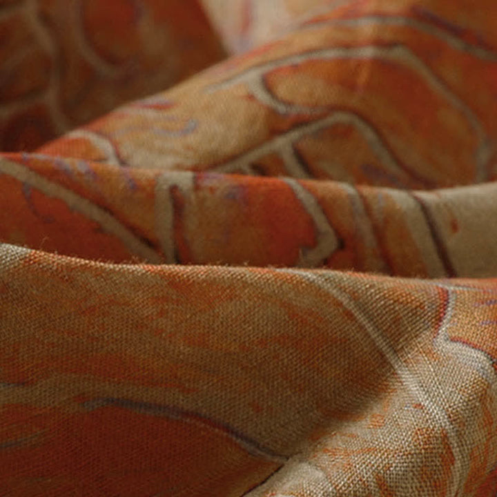 Buddha Stones Koszula damska z szyfonu z nadrukiem kwiatowym, zapinana na guziki, z kołnierzykiem typu stójka i rękawami do łokcia - image 14