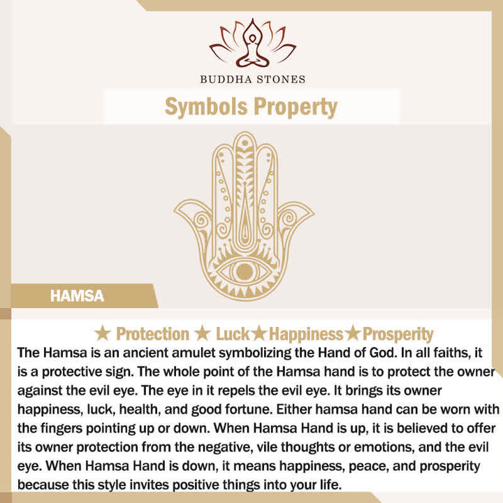 Buddha Stones Naszyjnik z kryształu z naturalnego czarnego obsydianu i palmy Hamsa - image 2