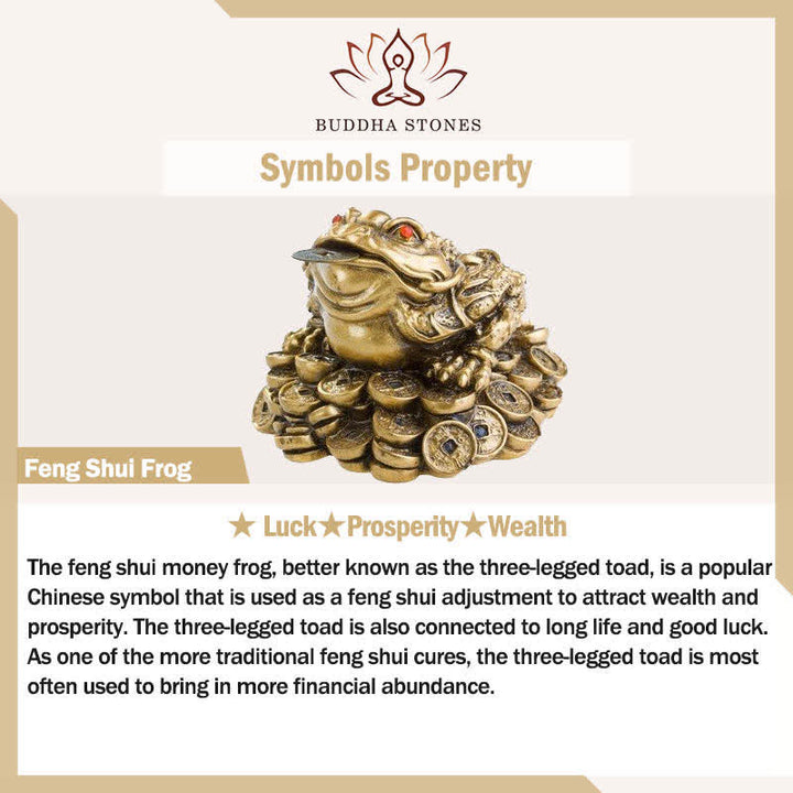 Buddha Stones Pierścień otwarty z mosiądzu w stylu Feng Shui z żabą i bogactwem - image 5