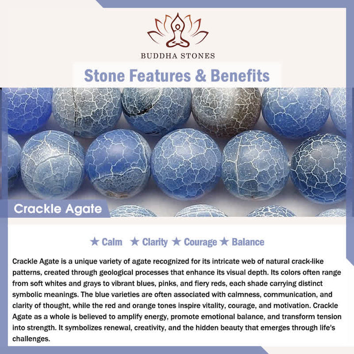 Buddha Stones Bransoletka z koralików z czarnego obsydianu i tygrysiego oka z agatem spękanym - image 7