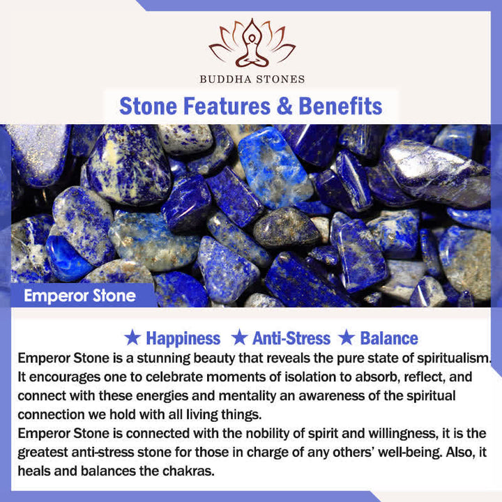 Buddha Stones Bransoletka wzmacniająca z naturalnych koralików w kształcie beczki z jaspisu Blue Spot Green Aventurine - image 12