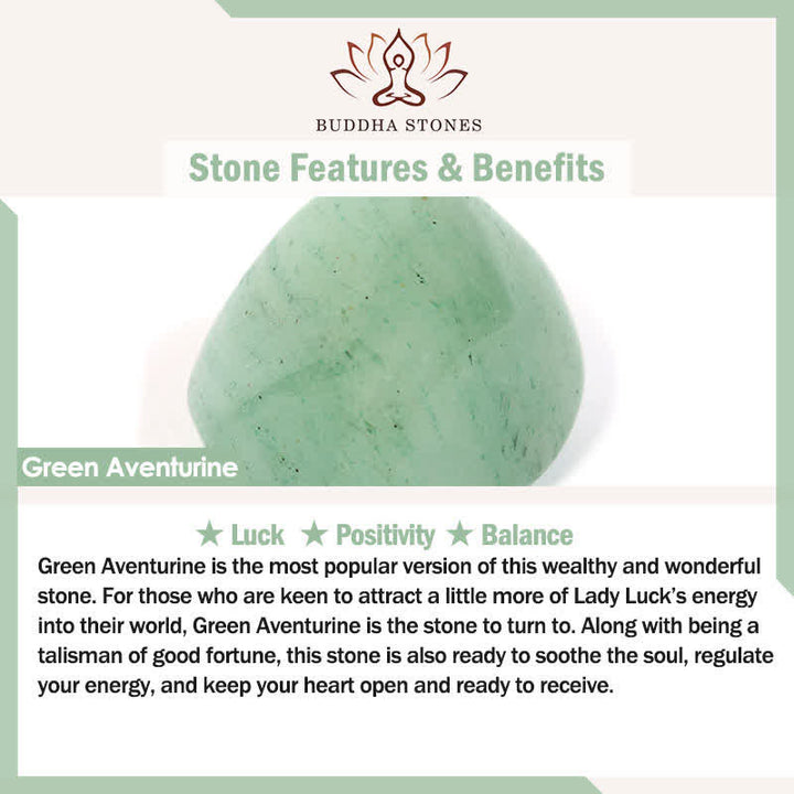 Buddha Stones Bransoletka z koralików Success z naturalnego zielonego agatu i zielonego awenturynu - image 7