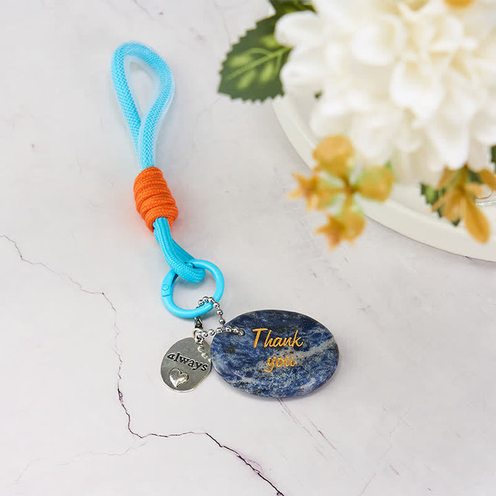 Buddha Stones Brelok z naturalnym sodalitem i spokojnym sodalitem, prezentem w podziękowaniu - image 1