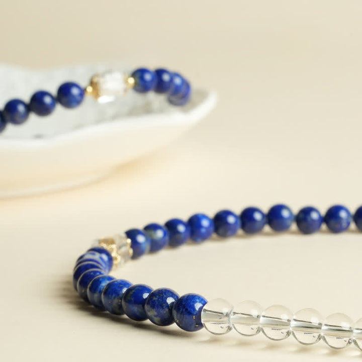 Buddha Stones Bransoletka z koralików z lapis lazuli i kwarcu - image 13