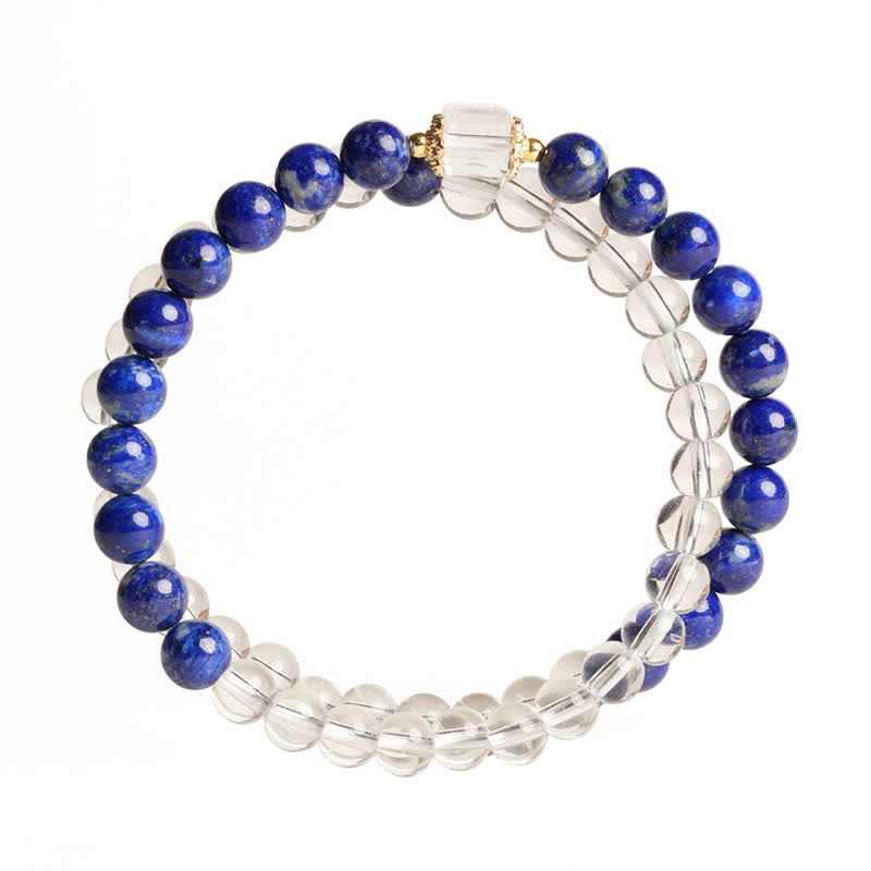 Buddha Stones Bransoletka z koralików z lapis lazuli i kwarcu - image 8