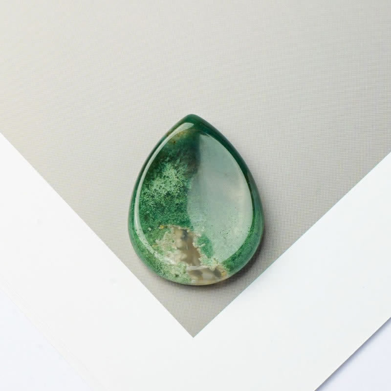 Buddha Stones Kryształowa dekoracja z kamieniem ochronnym w kształcie łezki 34*26*7,8 cm - Naturalny agat mszysty (kolor może się różnić) - 34*26*7,8 mm - image 29