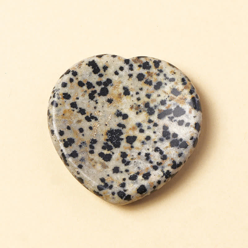 Buddha Stones Kamień z motywem serca, opal kwarcu różowego, kryształ dekoracyjny, motywacja, 4*4*0,7 cm - Naturalny jaspis dalmatyński (kolor może się różnić) - 4*4*0,7 cm - image 20