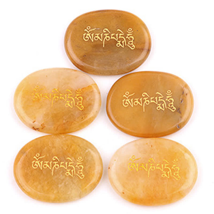 Buddha Stones Om Mani Padme Hum Ametyst Tygrysie Oko Kamień Kryształowy Dekoracja Palmowa 35*45mm - image 25