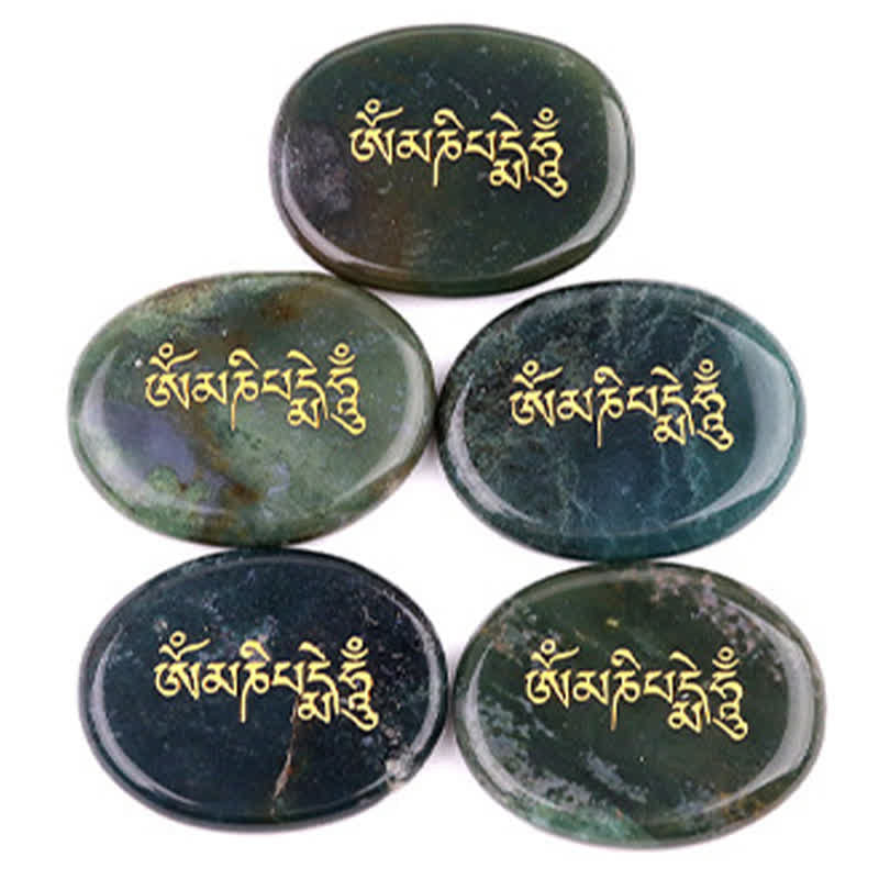 Buddha Stones Om Mani Padme Hum Ametyst Tygrysie Oko Kamień Kryształowy Dekoracja Palmowa 35*45mm - image 19