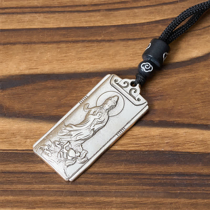 Buddha Stones Naszyjnik z wisiorkiem z liną Awalokiteśvara, pokryty miedzią i srebrem - image 3