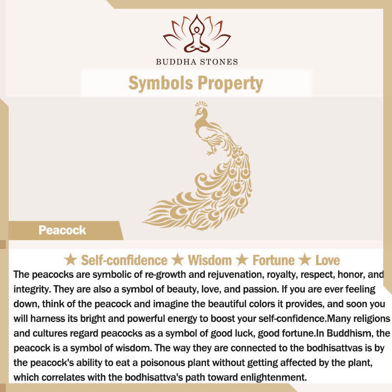 Buddha Stones Naszyjnik z pawiem z mosiądzu platerowanego złotem, dodający pewności siebie - image 5