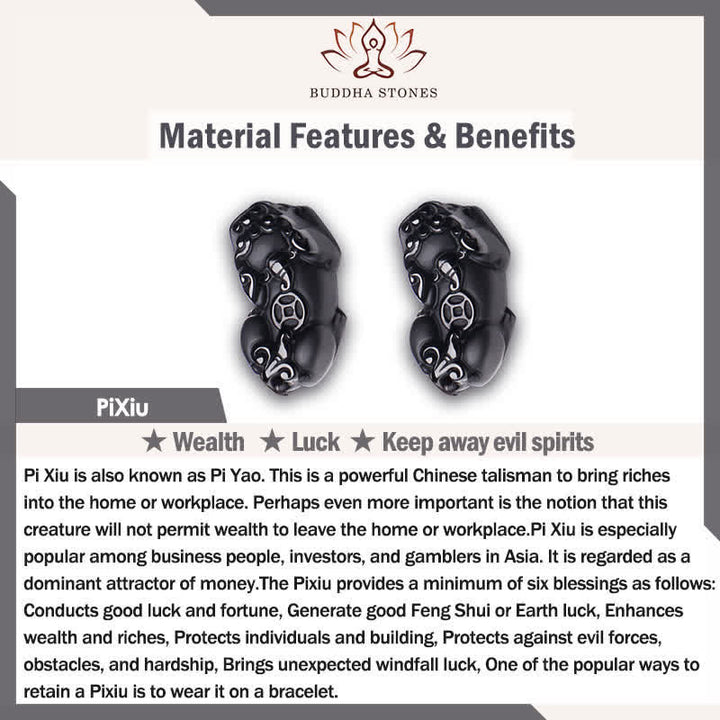 Buddha Stones Bransoletka z koralików Feng Shui Tiger Eye Pi Xiu z kwarcu rutylowego w kolorze złotym i bogactwem - image 5