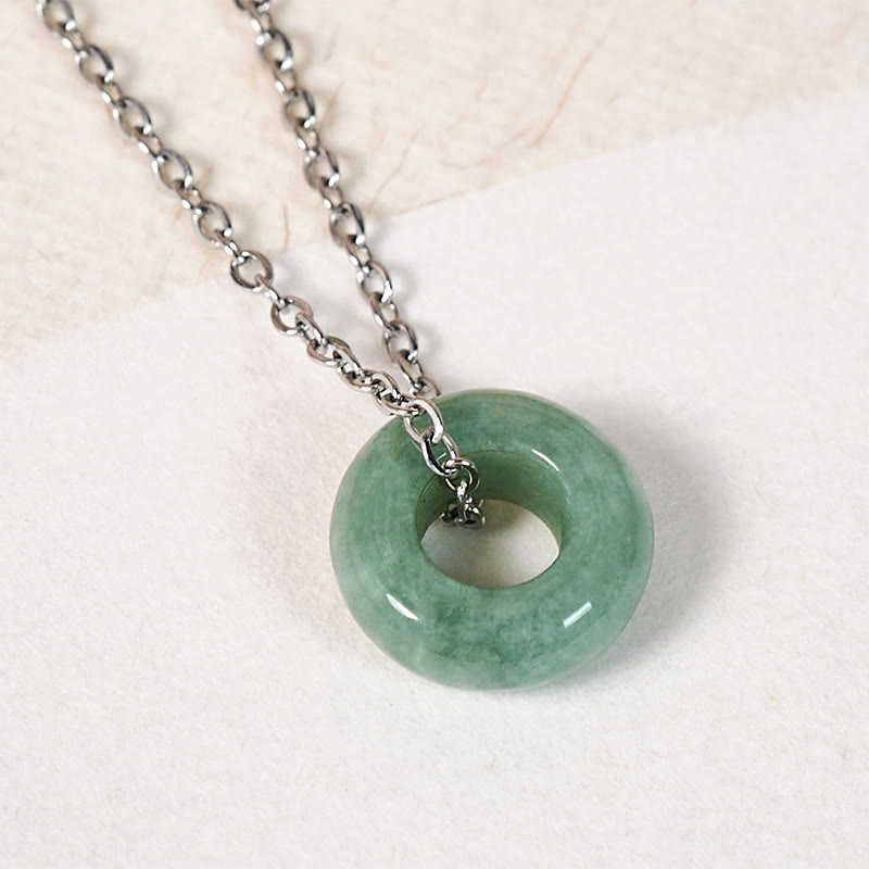 Buddha Stones Naszyjnik z klamrą pokoju i zielonym jadeitem, wisiorkiem szczęścia Abacus - image 10