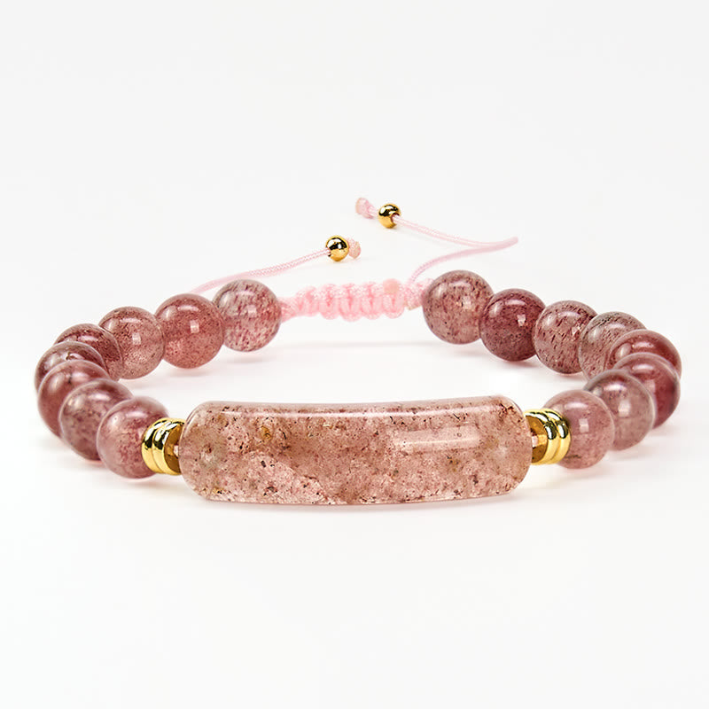 Buddha Stones Bransoletka z ametystowym zielonym awenturynem, tygrysim okiem i truskawkowym kwarcem, która pozytywnie transformuje - image 20
