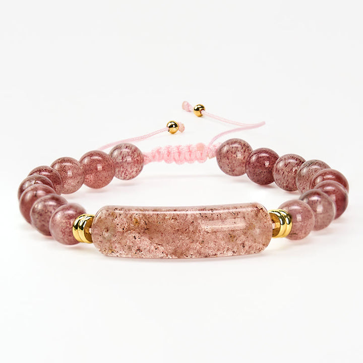 Buddha Stones Bransoletka z ametystowym zielonym awenturynem, tygrysim okiem i truskawkowym kwarcem, która pozytywnie transformuje - image 20
