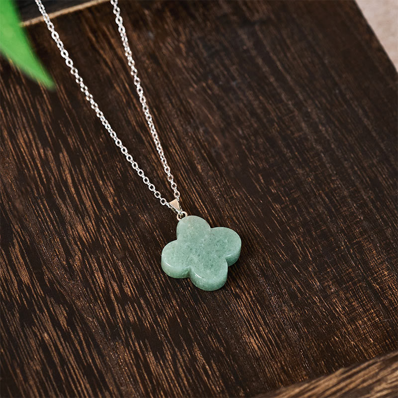 Buddha Stones Różnorodny kryształowy zielony awenturyn z czarnym obsydianem, tygrysie oko, naszyjnik z kwiatem śliwki i wisiorkiem szczęścia - image 4