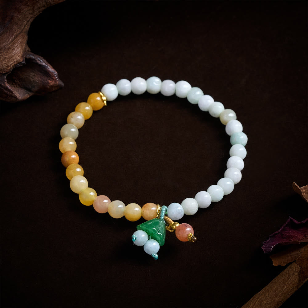Buddha Stones Bransoletka z jadeitowym kwarcytem i klamrą pokoju, zawieszką Lotus Pod Luck Abundance - image 3
