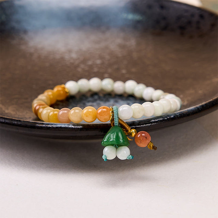 Buddha Stones Bransoletka z jadeitowym kwarcytem i klamrą pokoju, zawieszką Lotus Pod Luck Abundance - image 4