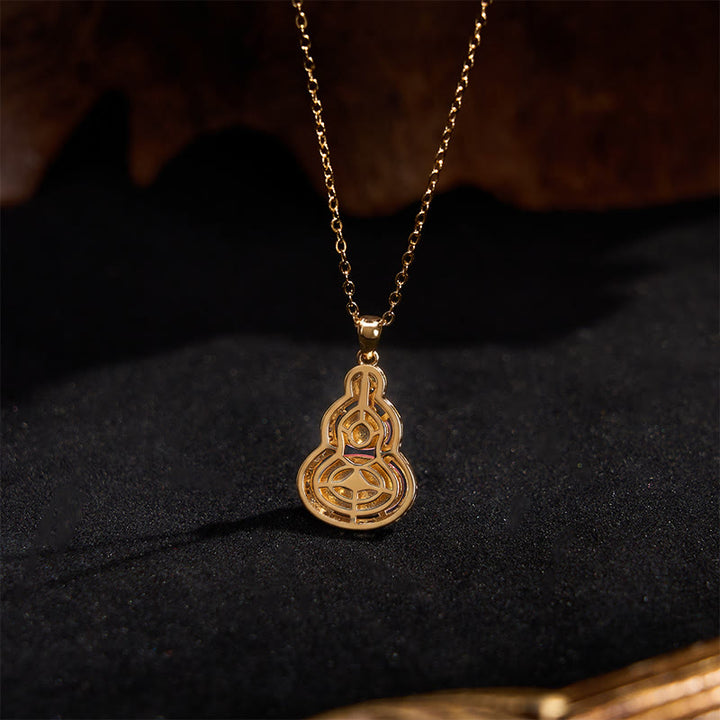 Buddha Stones Naszyjnik z wisiorkiem i różowym chalcedonem i tykwą optymistyczny - image 3