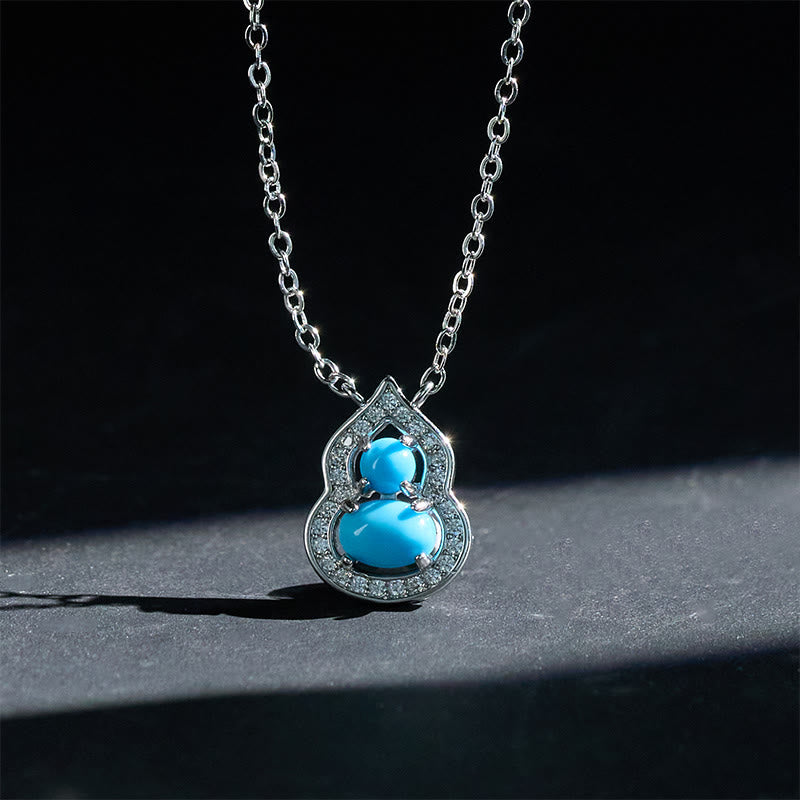 Buddha Stones Naturalny naszyjnik mądrości z tykwy turkusowej - image 1