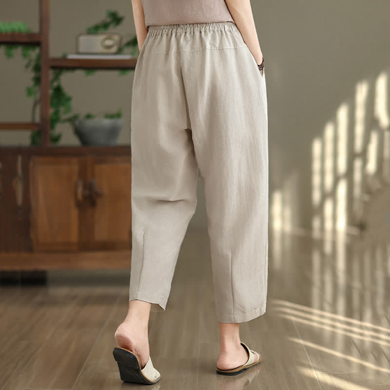 Buddha Stones Letnie, swobodne, damskie, zwężane spodnie z kieszeniami - image 14