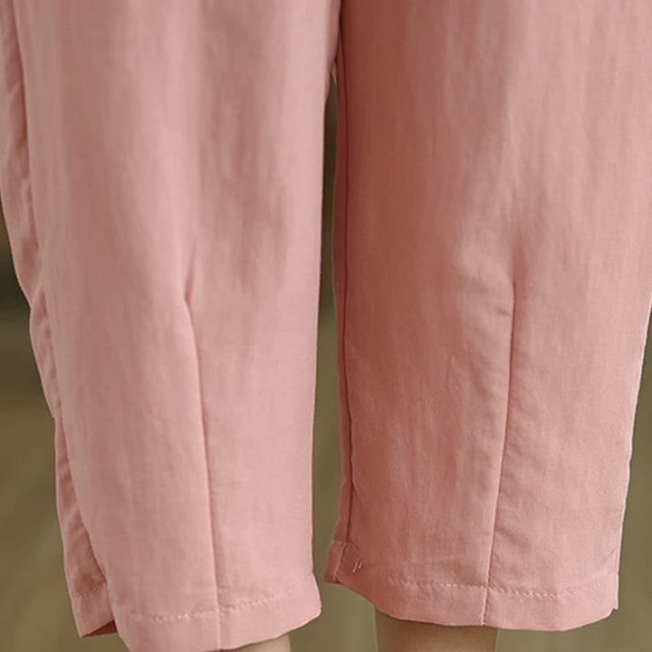 Buddha Stones Letnie, swobodne, damskie, zwężane spodnie z kieszeniami - image 22