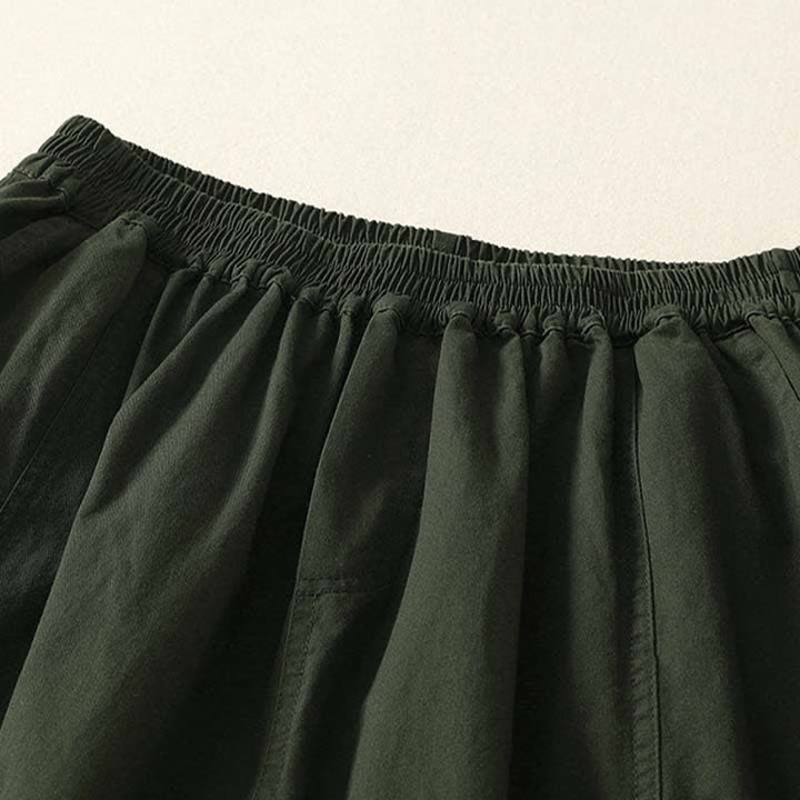 Buddha Stones Letnie, swobodne, elastyczne spodnie damskie ze zwężanymi nogawkami i kieszeniami - image 3