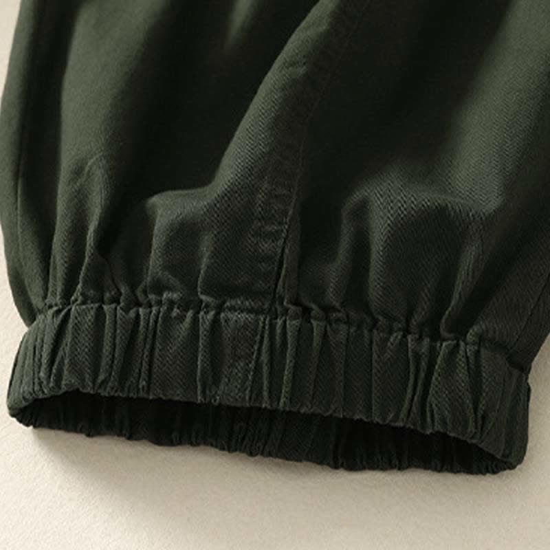 Buddha Stones Letnie, swobodne, elastyczne spodnie damskie ze zwężanymi nogawkami i kieszeniami - image 4