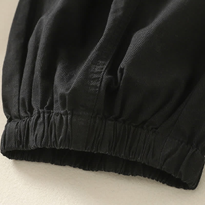 Buddha Stones Letnie, swobodne, elastyczne spodnie damskie ze zwężanymi nogawkami i kieszeniami - image 9